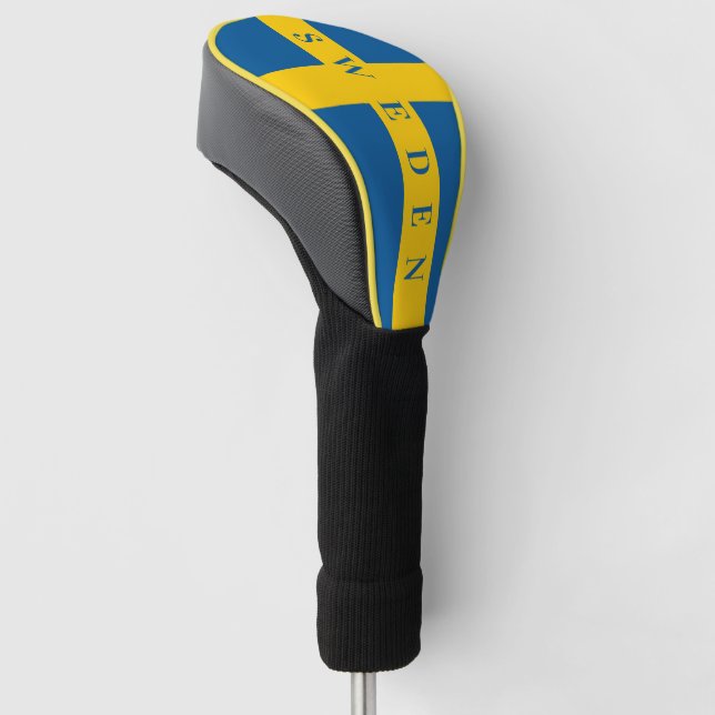 Swedish flag of Sweden custom driver sock Golf Head Cover (Angled)