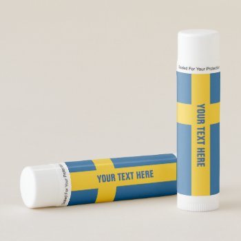 Swedish Flag Of Sweden Custom Lip Balm Sticks by iprint at Zazzle
