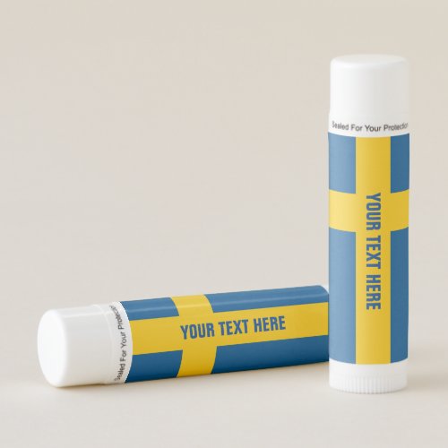 Swedish flag of Sweden custom lip balm sticks