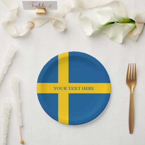 Swedish flag of Sweden custom paper party plates