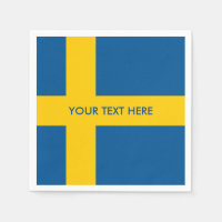 Swedish flag of Sweden custom party napkins