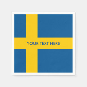 Swedish flag of Sweden custom party napkins