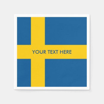 Swedish Flag Of Sweden Custom Party Napkins by iprint at Zazzle
