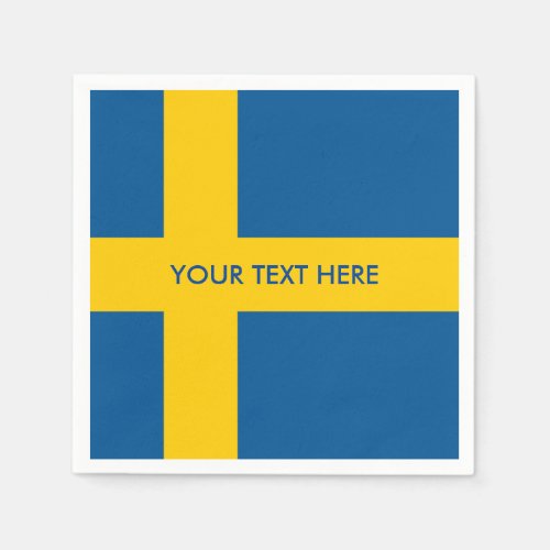 Swedish flag of Sweden custom party napkins