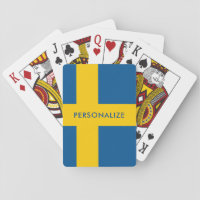 Swedish flag of Sweden custom playing cards