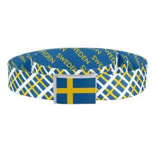 Swedish flag of Sweden custom reversible buckle Belt