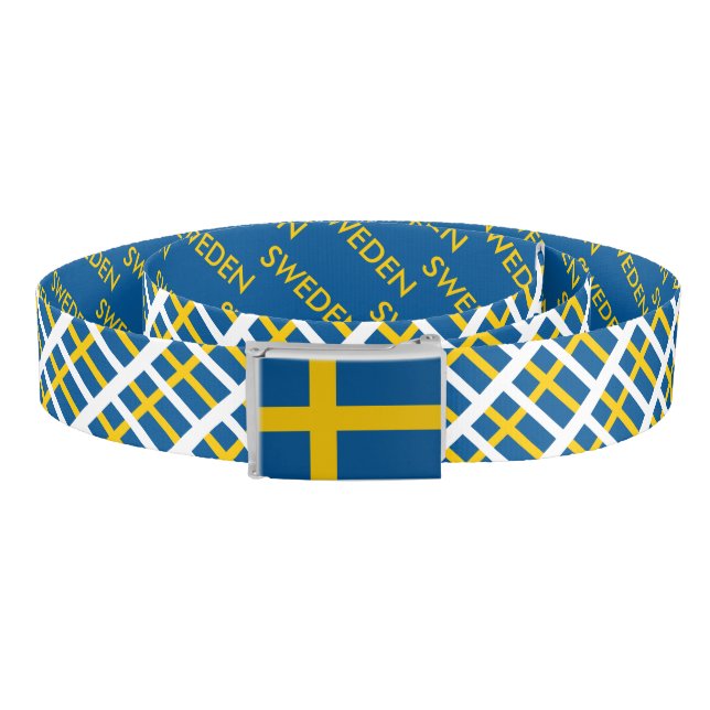 Swedish flag of Sweden custom reversible buckle Belt (Coil)