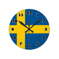Swedish flag of Sweden custom round wall clock