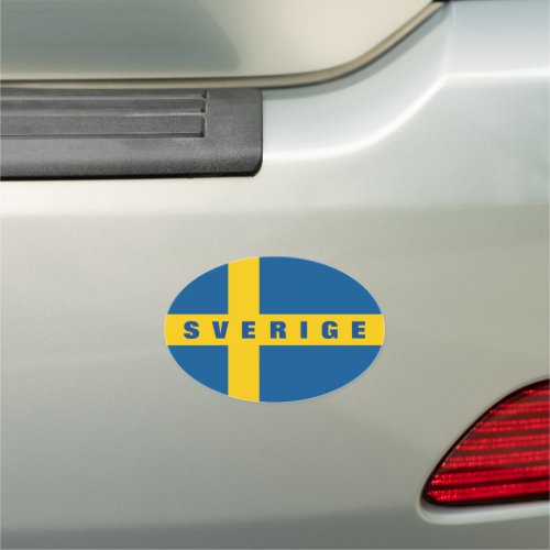 Swedish flag of Sweden custom text bumper Car Magnet