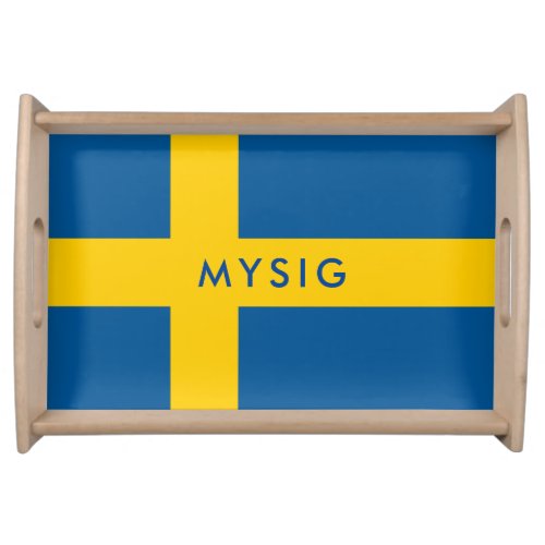 Swedish flag of Sweden Mysig funny custom Serving Tray