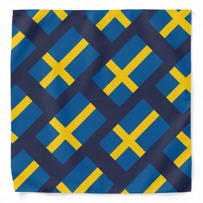 Swedish flag of Sweden pattern bandana