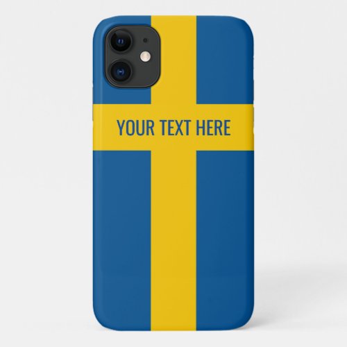 Swedish flag of Sweden personalized iPhone 11 Case