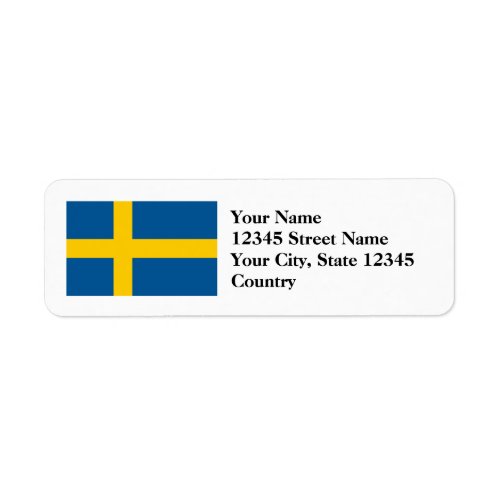 Swedish flag of Sweden Return Address Labels