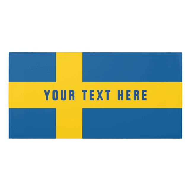 Swedish flag of Sweden Scandinavia pride office Door Sign (Classic Front)