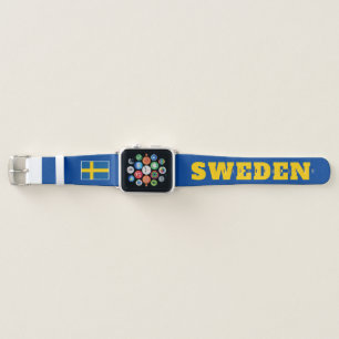Swedish flag of Sweden Scandinavian design 1 2 3 Apple Watch Band