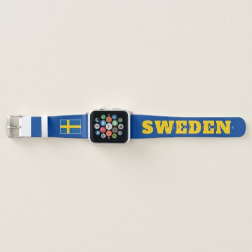 Swedish flag of Sweden Scandinavian design 1 2 3 Apple Watch Band