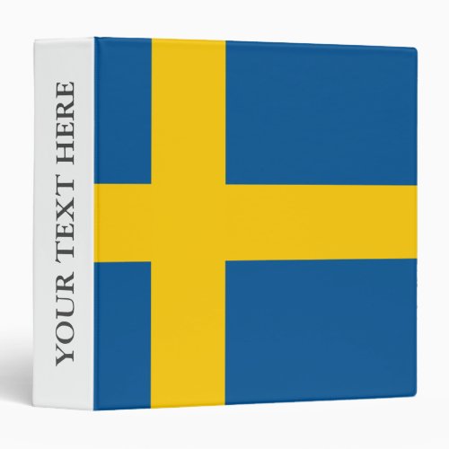 Swedish flag of Sweden Scandinavian pride 3 Ring Binder