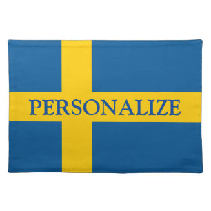 Swedish flag of Sweden Scandinavina pride custom Cloth Placemat