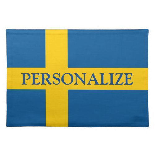 Swedish flag of Sweden Scandinavina pride custom Cloth Placemat