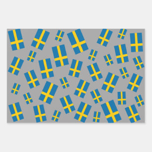 Swedish Flag of Sweden Wrapping Paper Sheets