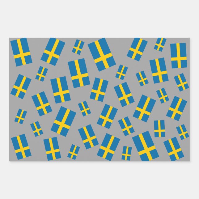 Swedish Flag of Sweden  Wrapping Paper Sheets (Front)