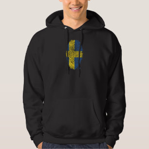 Swedish Flag On Thumbprint Hoodie