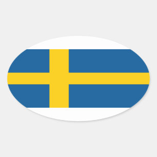 Swedish flag oval car sticker Flag of Sweden