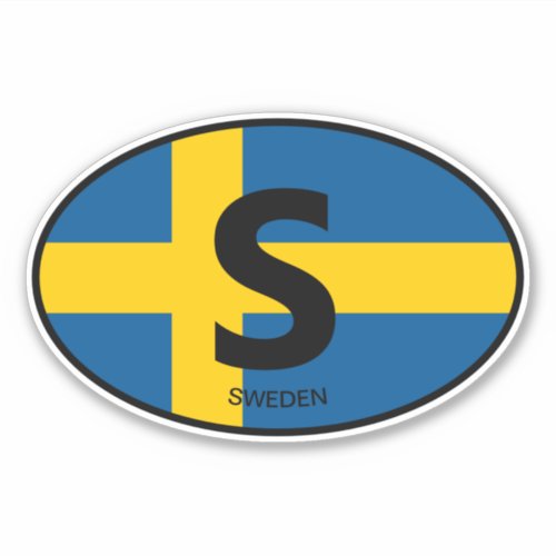 Swedish flag oval country code vinyl car sticker