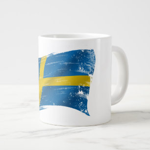 Swedish Flag Painted Giant Coffee Mug