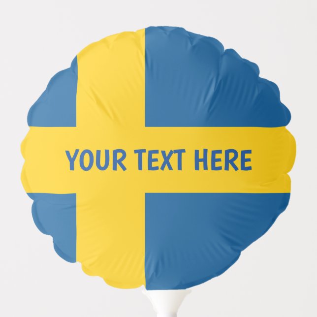 Swedish flag party balloon for welcome or wedding (Front)
