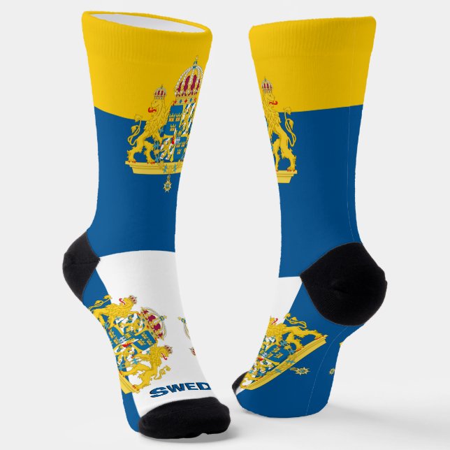 Swedish Flag Patriotic, Sustainable Sweden Premium Socks (Angled)