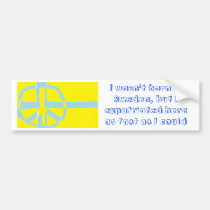 Swedish Flag Peace Symbol Bumper Sticker