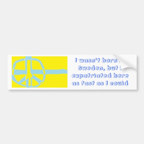 Swedish Flag Peace Symbol Bumper Sticker