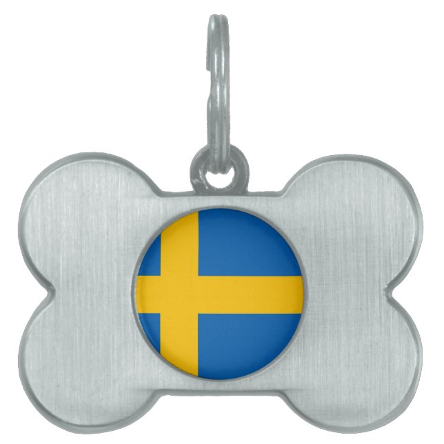 Swedish Flag Pet Name Tag (Front)