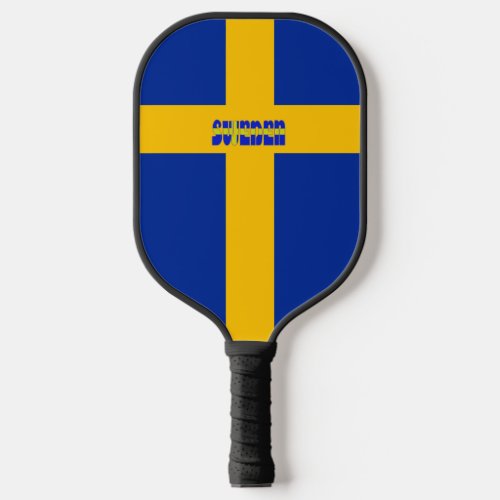 Swedish flag pickleball paddle