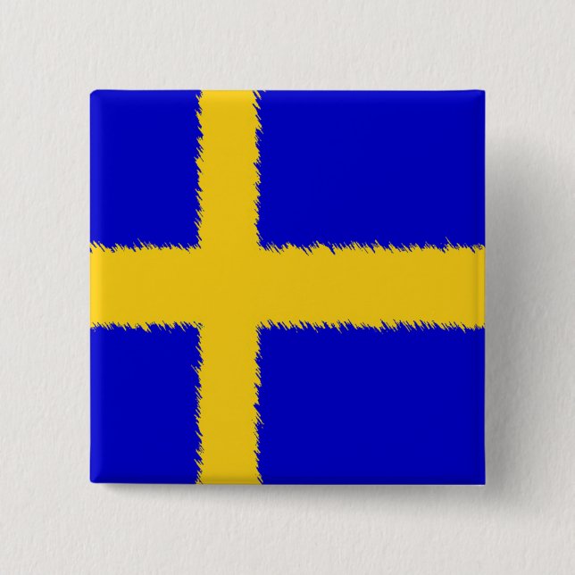 Swedish Flag Pinback Button (Front)
