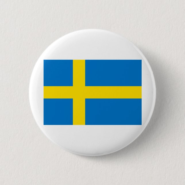 Swedish Flag Pinback Button (Front)
