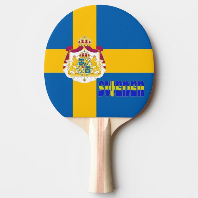 Swedish flag ping pong paddle (Front)