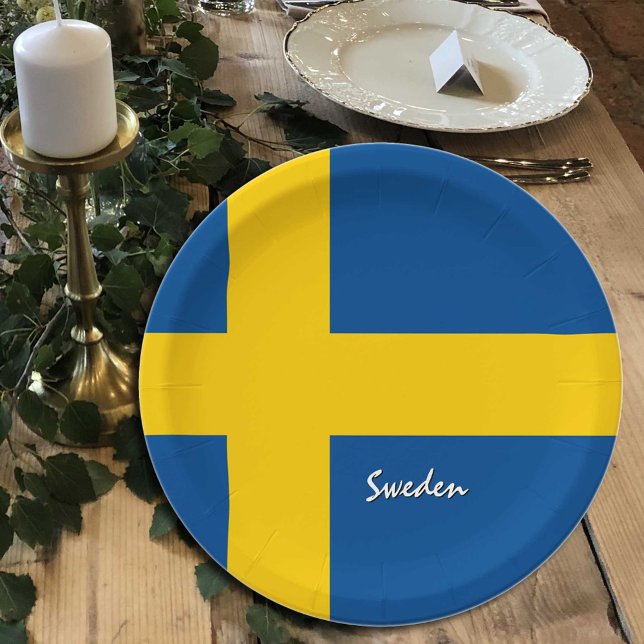 Swedish Flag plates, party, sports, Sweden Paper Plates (Creator Uploaded)