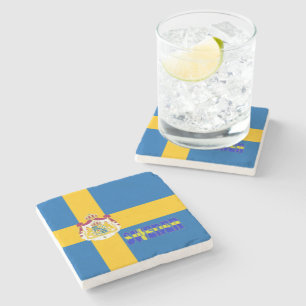 Swedish flag stone coaster