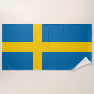 Swedish Flag (Sweden) Beach Towel