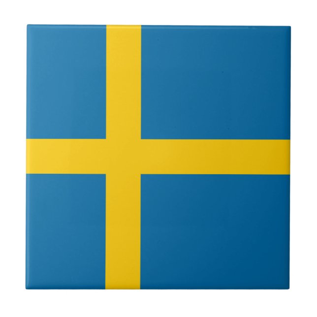 Swedish Flag (Sweden) Ceramic Tile (Front)