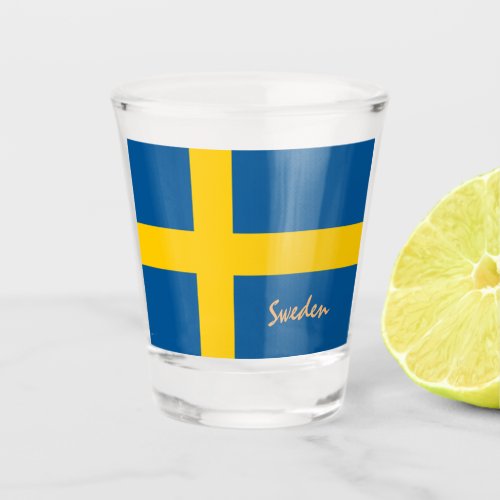 Swedish Flag  Sweden country patriot sports Shot Shot Glass