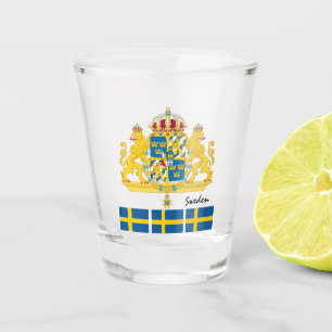 Swedish Flag & Sweden country patriot /sports Shot Shot Glass