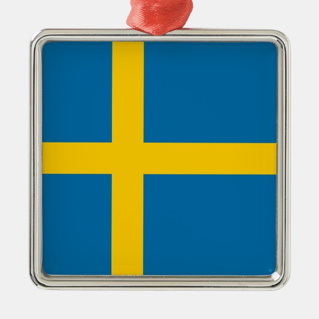 Swedish Flag (Sweden) Metal Ornament (Front)