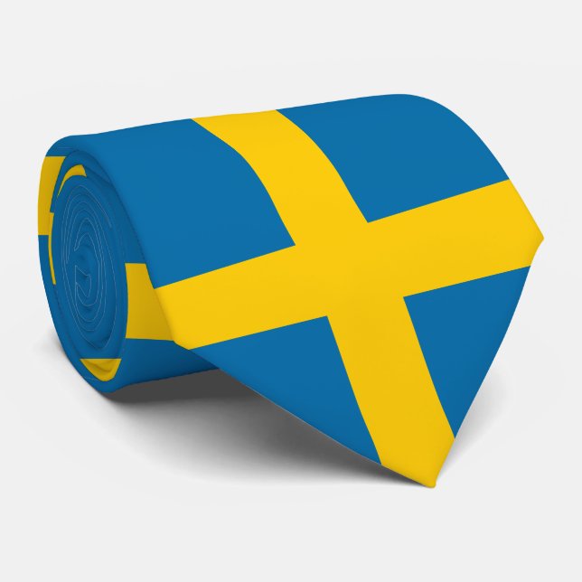 Swedish Flag (Sweden) Neck Tie (Rolled)