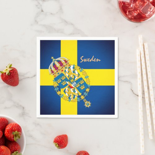 Swedish Flag  Sweden party birthday sports Napkins