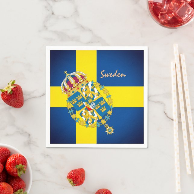 Swedish Flag & Sweden party, birthday /sports Napkins (Insitu)