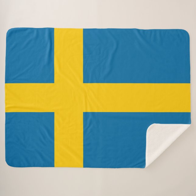 Swedish Flag (Sweden) Sherpa Blanket (Front (Horizontal))