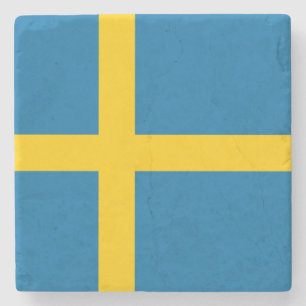 Swedish Flag (Sweden) Stone Coaster
